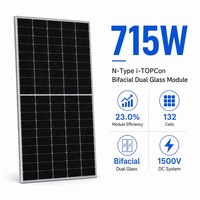 Panneau solaire pliable à double vitrage ZAIYANG TSM-NEG21C.20 715W HJT N-Type à demi-cellules, efficacité 23,0 %, faible irradiation, LCOE, anti-sel