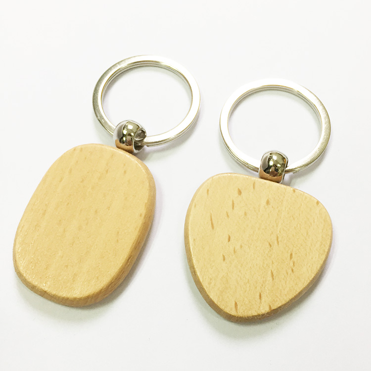 Пользовательская гравировка, печать логотипа, пустая деревянная цепочка для ключей с логотипом