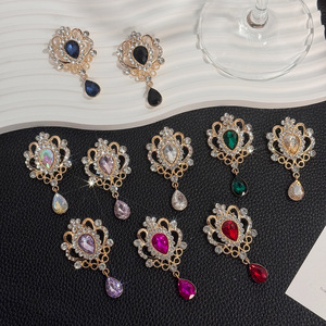 เข็มกลัดรูปมงกุฎสไตล์ยุโรป ชุบทองหรูหรา ประดับคริสตัลรูปหยดน้ำและเพชรเทียม เหมาะสำหรับงานแต่งงาน งานปาร์ตี้ ของขวัญสุดสร้างสรรค์ - Product Image 2