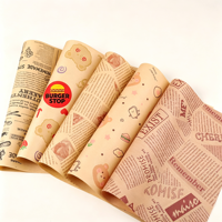 Feuilles d'emballage alimentaire jetables personnalisées avec logo imprimé, papier ciré pour sandwichs, emballage pour hamburgers, papier résistant à la graisse pour aliments