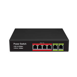 Interruttore POE in fibra 4 100Mbit POE a <span class=keywords><strong>2</strong></span> Gigabit potenza 65W conforme a IEEE802.3af per telecamera IP Wireless AP - Product Image 1