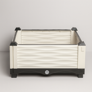 PP Plastic Wood Grain Planter Box Square Shape with Bottom Drainage Indoor Outdoor Garden Pot Factory Price OEM ODM - Product Image 2