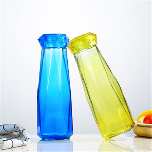 Botol air kaca Kesehatan, permata infusi kristal 400ml berwarna batu minimalis untuk peralatan minum - Product Image 4