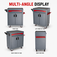 Armoire à outils roulante robuste avec 1 tiroir et rangement à double porte, coffre à outils en acier pour garage et atelier