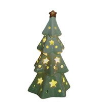 Ornement en céramique de 17 cm, sculpture d'étoile lumineuse ajourée pour arbre de Noël, décoration pour étagère, table, cadeaux de Noël et de fête pour la maison