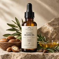 Huile à barbe naturelle pour hommes avec huile de jojoba, huile d'argan, revitalisant pour la barbe, hydratant, soin de la barbe, adoucissant, soin des poils du visage