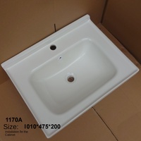 Lavabo rectangulaire en céramique moderne, série 60/70/80/90 cm, installation en vasque, grand lavabo avec un design moderne et simple