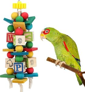 木の鳥のケージおもちゃビーチのトリムを助けるアフリカの灰色のオウムのおもちゃアマゾンオウムの小さな中型鳥 - Product Image 1
