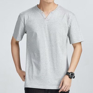 T-shirt Estiva Monocolore con Bottoni, Nuovo Stile, Top Base Layer, <span class=keywords><strong>Abbigliamento</strong></span> Maschile alla Moda e di <span class=keywords><strong>Tendenza</strong></span> - Product Image 6