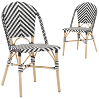 Style français Paris PE Rotin Café Salle À Manger Chaises