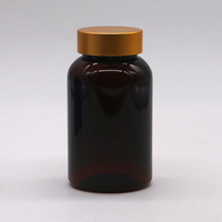 160ML POUR ANIMAUX DE COMPAGNIE de luxe doré bouchon en plastique bouteille pour l'huile de poisson/capsule/pilule/miel, en gros large bouche pot de médecine
