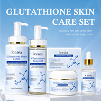 Kit Éclaircissant au Glutathion Marque Blanche pour Peaux Ternes et Irrégulières – Lotion Corporelle, Sérum, Crème et Savon Visage à la Vitamine E – Soin OEM