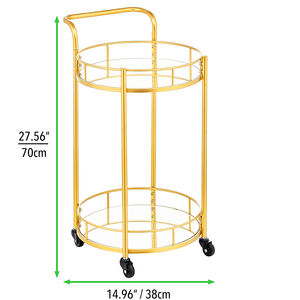 Carrito de Té con Ruedas Doradas, Carrito de Té <span class=keywords><strong>y</strong></span> Café Árabe, Carrito de Metal de Lujo para Hotel <span class=keywords><strong>y</strong></span> Restaurante, Mesa de Té con Ruedas - Product Image 2