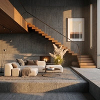 ACE Escalier intérieur moderne personnalisé pour villa, en bois et verre, style traditionnel empilé/flottant, fabriqué en Chine, Guangdong