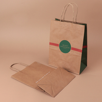 Sacs en papier kraft écologiques OEM/ODM avec poignées torsadées pour l'emballage du café et des aliments
