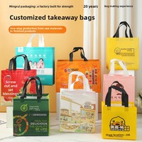 Bolsas Térmicas para Entrega de Comida, Bolsas de Tela No Tejida Laminada, con Sellado Térmico, Bolsas 3D para Llevar, Personalizadas con Logotipo para Mantener Bebidas Frías