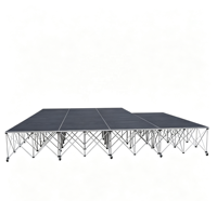Plateforme de scène pliable en aluminium professionnelle et portable, scène modulaire à montage rapide pour événements intérieurs/extérieurs