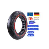 Neumático Sólido de Goma Rojo 10x2.125 para Patinete Eléctrico Xiaomi M365/PRO/PRO2/1S/Kukirin M4/M4 Pro/Kukirin G2 Max, Entrega Rápida desde Almacén en la UE