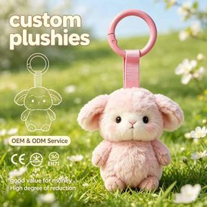 Bulk Personalized <b>Soft</b> <b>Rabbit</b> Plush Keyring, Stuffed Accessory, Wholesale Bulk Custom Plush Supply - Product Image 1