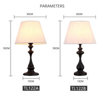 Lampu meja kolom Romawi Retro, samping tempat tidur hotel ruang tamu kamar tidur kantor lampu belajar pelindung mata peredupan hitam/putih lampu malam