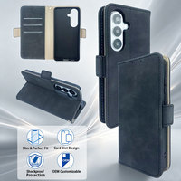 Étui de téléphone à clapet en PU mat résistant à l'usure avec compartiments multiples pour cartes et support de bureau stable pour iPhone 15/16/17 Pro Max