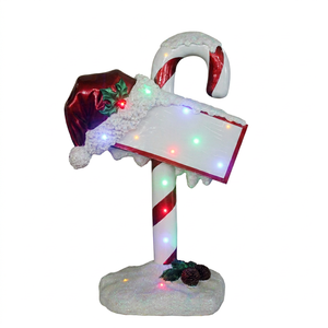 ไม้เท้าหวานและป้ายคริสต์มาสพร้อมไฟ LED 16 ดวง - Product Image 1
