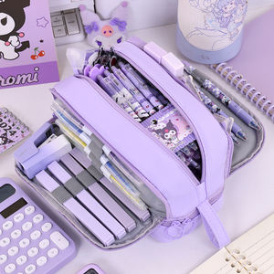 Organisateur scolaire <span class=keywords><strong>en</strong></span> tissu polyester avec plusieurs poches pour stylos, crayons et fournitures artistiques, trousse à crayons à fermeture éclair multi-compartiments - Product Image 2