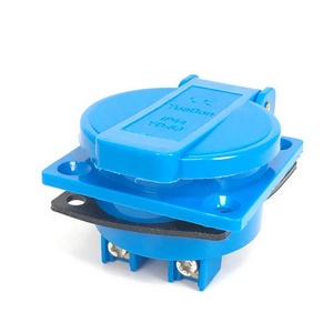 IP44 presa di alimentazione universale con coperchio 10 a250v <span class=keywords><strong>blu</strong></span> EU/US/UK/AU Power connettore impermeabile industriale con otturatore di sicurezza - Product Image 3