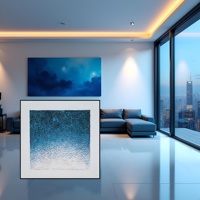 Peinture murale 3D abstraite moderne blanche faite à la main, impression UV, toile imperméable, cadre intérieur et extérieur en cristal, décoration intérieure