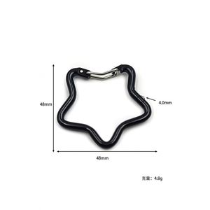 <b>Star</b> Shape Carabiner Hook - Colorful Aluminum Alloy Spring Clip for Bags Climbing Gear Keychain Accessory - Product Image 6