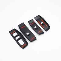 Accessoires pour Toyota Prado LC250, garniture de panneau de commande de porte en fibre de carbone, garniture de commande de fenêtre, ensemble complet de 4 pièces