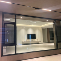 Fenêtre coulissante extérieure à double vitrage avec cadre en aluminium résidentiel, à rupture de pont thermique, insonorisée, écoénergétique, certifiée Energy Star