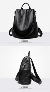 Hot Selling Women <b>Backpack</b> Purse PU Leather Waterproof Anti-theft Casual Shoulder Bag Fashion Ladies Satchel School Bag - Product Image 5
