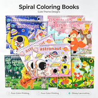 Livre de coloriage pour enfants à spirale, carton artistique 250g avec pelliculage brillant. Livre d'activités de coloriage pour la vente en gros.
