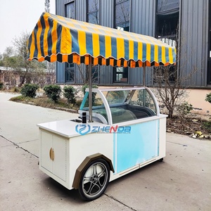 Nouveau design 2025 – Chariot de cuisine et de restauration mini de haute qualité, chariot de vente ambulante, tricycle à crème glacée mobile avec congélateur - Product Image 6
