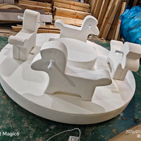 Manège de luxe de 6 pieds, blanc, pour intérieur/extérieur, équipement de terrain de jeu pour enfants, manège rotatif, carrousel, jeux doux pour les fêtes, les centres commerciaux, les moments de jeu