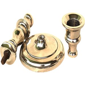 PARIJAT Handicraft Vintage Aluminium <b>Candlestick</b> Holder 6.70 Inch <b>Tall</b> Pillar Stand with Retro Style - Product Image 4