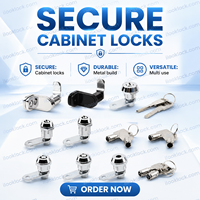 Serrure à came haute sécurité 19 mm avec clé à fossettes, cylindre en alliage de zinc, loquet tubulaire pour meubles, armoires, distributeurs automatiques et matériel de borne d'arcade