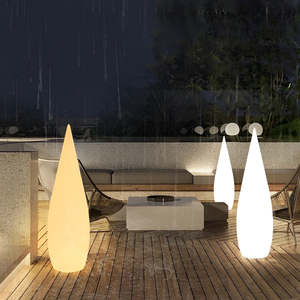 Lámpara de jardín Solar LED RGB, diseño de gota de agua luminosa, lámpara de pie impermeable creativa para exteriores para hoteles, jardines, paisaje - Product Image 2