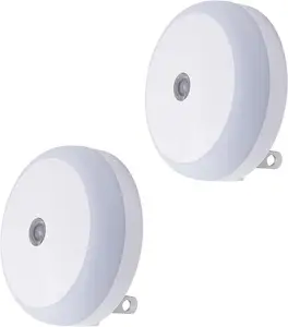 Lampu LED malam, LED induksi cahaya biru Sensor lampu tenang mudah pada mata steker dekoratif ke dinding untuk kamar tidur kamar mandi kantor rumah