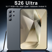 Version Globale Nouvelle Tablette Android S26 Ultra 10,1 Pouces avec 16 Go de RAM, 1 To de ROM, Caméras 16MP+32MP, Processeur Octa-Core, Android 15, Wi-Fi