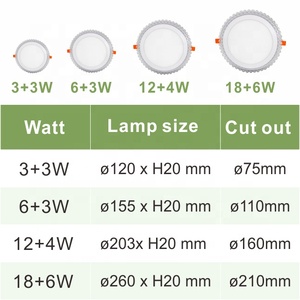 Đèn <span class=keywords><strong>Led</strong></span> Âm Trần 6W 9W 16W 24W Hai Đèn Bảng Màu Trang Trí Đèn <span class=keywords><strong>Led</strong></span> Điều Chỉnh Nhiệt Độ Màu - Product Image 3