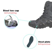 Bottes tactiques hautes avec embout en acier |   Chaussures de travail de sécurité imperméables et antistatiques pour une utilisation en extérieur en été/automne