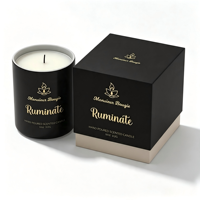 Boîte cadeau de luxe personnalisée pour bougie, avec couvercle incliné, boîte rigide Styv, emballage pour bougie aromatique en céramique et verre