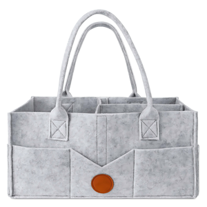 15" X 9" X 7" Portable <strong>Baby</strong> Basket Boy Girl Changing Table Organizer Felt Diaper Organizer for <strong>Baby</strong> <strong>Stuff</strong> with Handle - Product Image 1