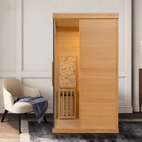 Sauna Finlandesa Interior para 2-3 Personas, Diseño Moderno, Calefacción Eléctrica, Panel de Control Computarizado, Sauna de Madera