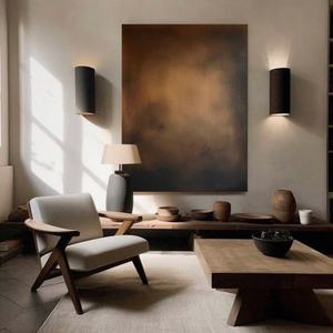 Tableau mural abstrait minimaliste grand format fait main en acrylique sur toile, décoration moderne 3D texturée pour salon - Product Image 3