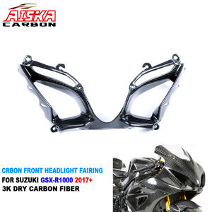 AISKA คาร์บอนไฟเบอร์แท้ 100% 3K สำหรับตกแต่งส่วนหน้ารถมอเตอร์ไซค์ ครอบไฟหน้า สำหรับ Suzuki GSX-R <span class=keywords><strong>1000</strong></span> GSXR1000 ปี 2017-2026 - Product Image 1