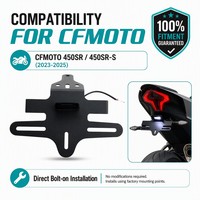 Soporte de matrícula de acero inoxidable de alta calidad para CFMOTO 450SR 450SR-S 2023-2025, eliminador de guardabarros trasero con luz LED