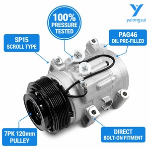 Compresor de <span class=keywords><strong>Aire</strong></span> <span class=keywords><strong>Acondicionado</strong></span> para Automóvil Toyota Tacoma 2.7 4.0 V6 2005 2015 OE 88320 04060 0610221 10348090 Polea 7PK 120mm - Product Image 3